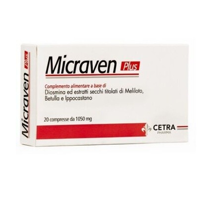 

Micraven Plus 1050 мг Пищевая добавка 20 таблеток Cetra Pharma Srl