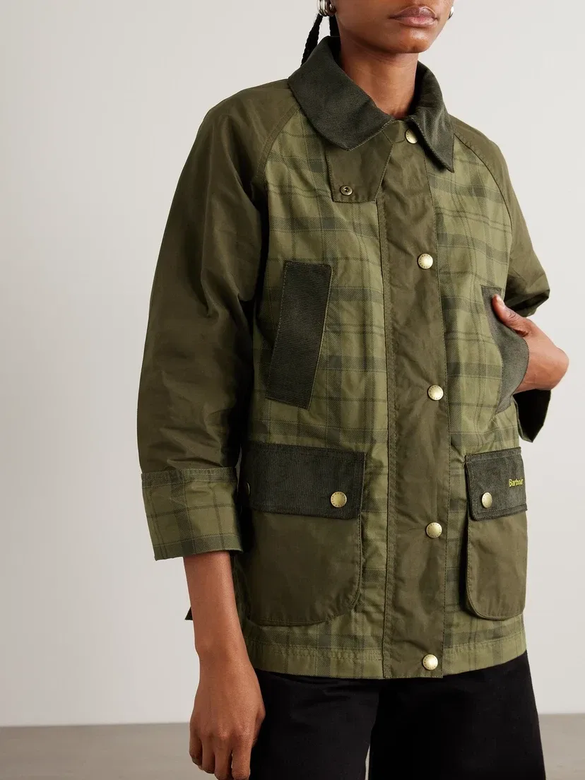 Beadnell вельветовая клетчатая хлопковая куртка с отделкой Barbour, бирюзовый — фото 3