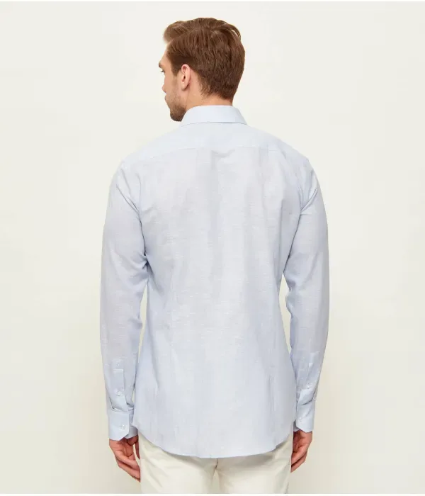 Льняная рубашка H-HANK-SP-B1-C1-261 slim fit Boss, небесно-голубой — фото 3