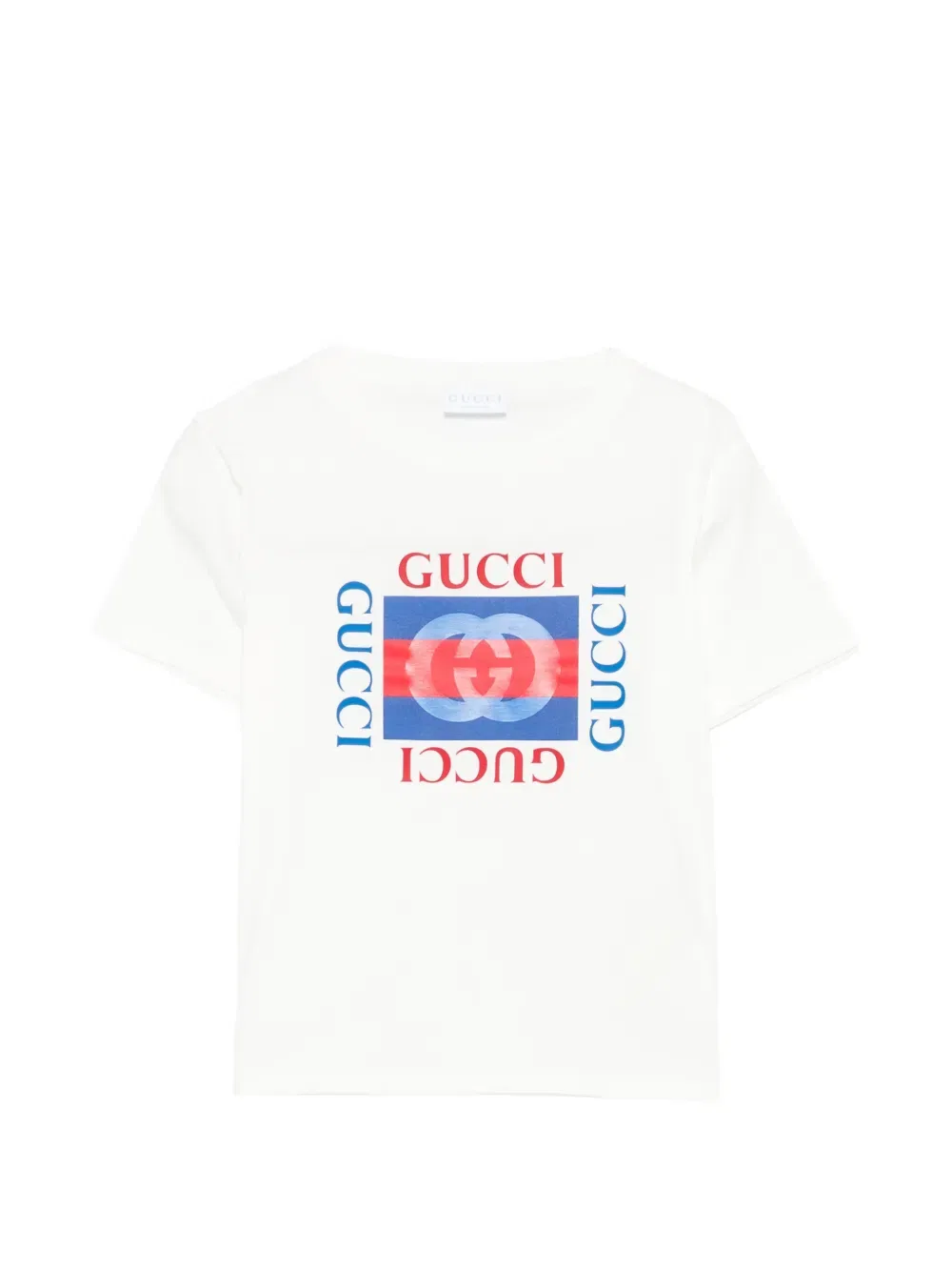 Футболка с логотипом Gucci Kids, белый
