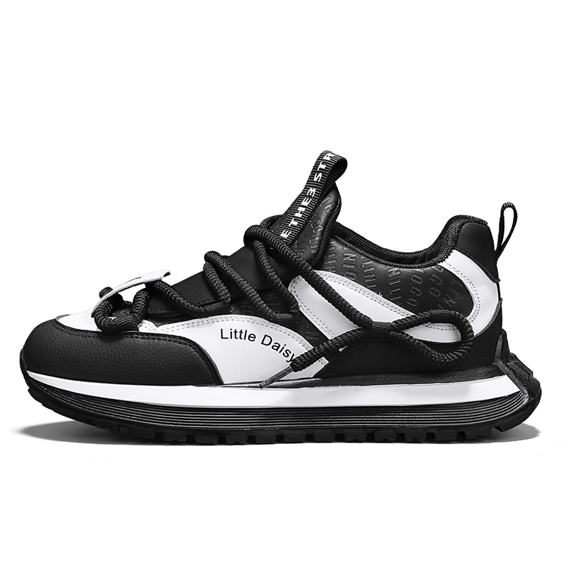 

Износостойкие и нескользящие повседневные туфли с низким верхом для мужчин Bull charm, White Black