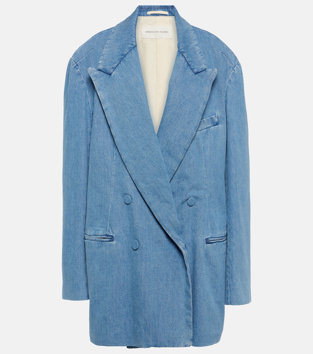 

Джинсовый блейзер свободного кроя Dries Van Noten, светло-синий