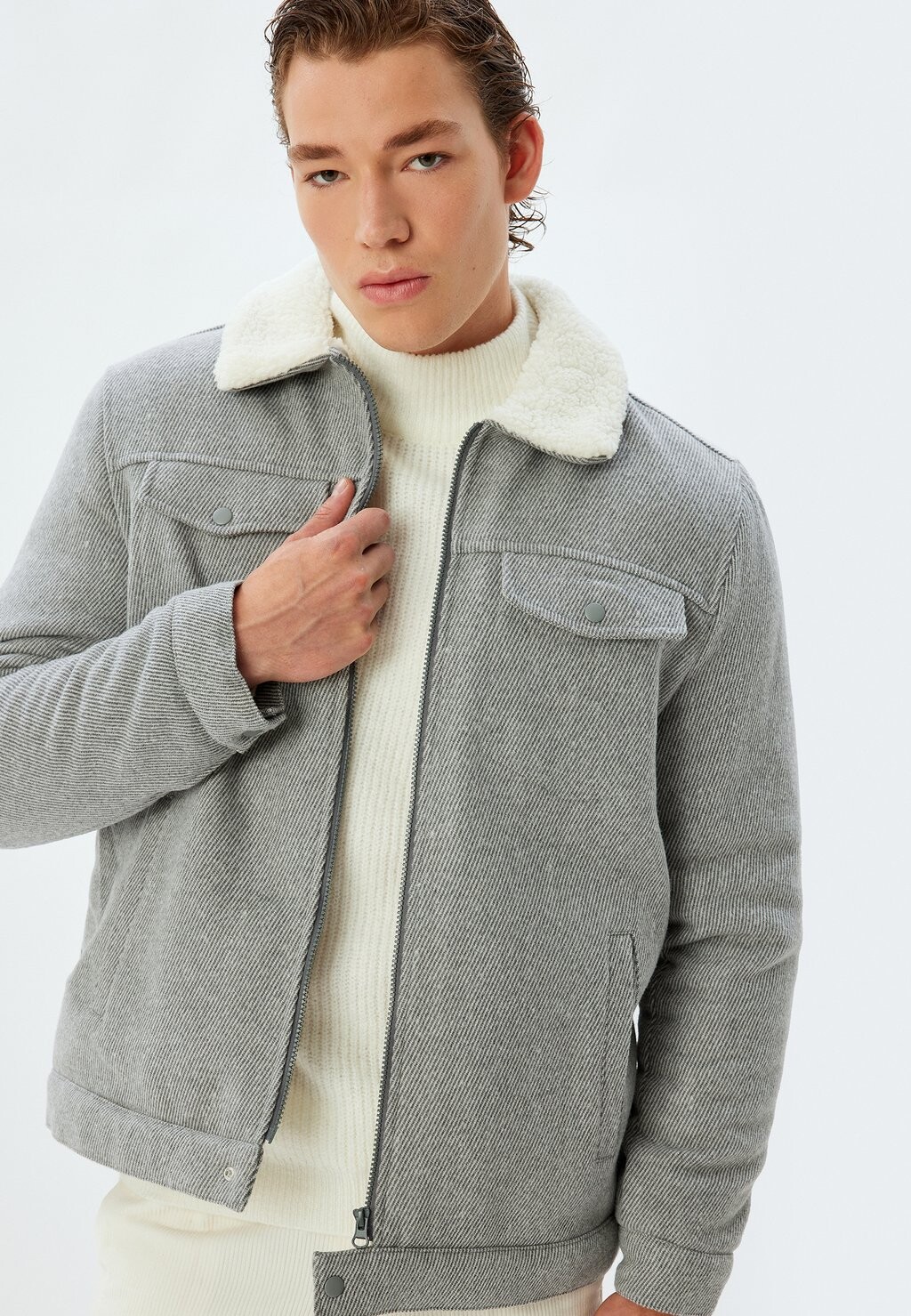 

Легкая куртка PLUSH NECK Koton, серый
