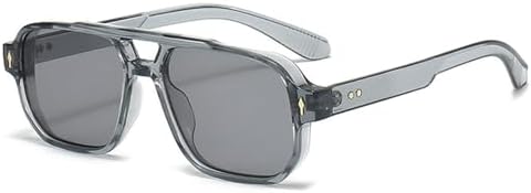 

Винтажные мужские солнцезащитные очки 2027 года с двойной перемычкой, прозрачные линзы, женские солнцезащитные очки с заклепками, защита от УФ-излучения UV400 MTZJH, 9