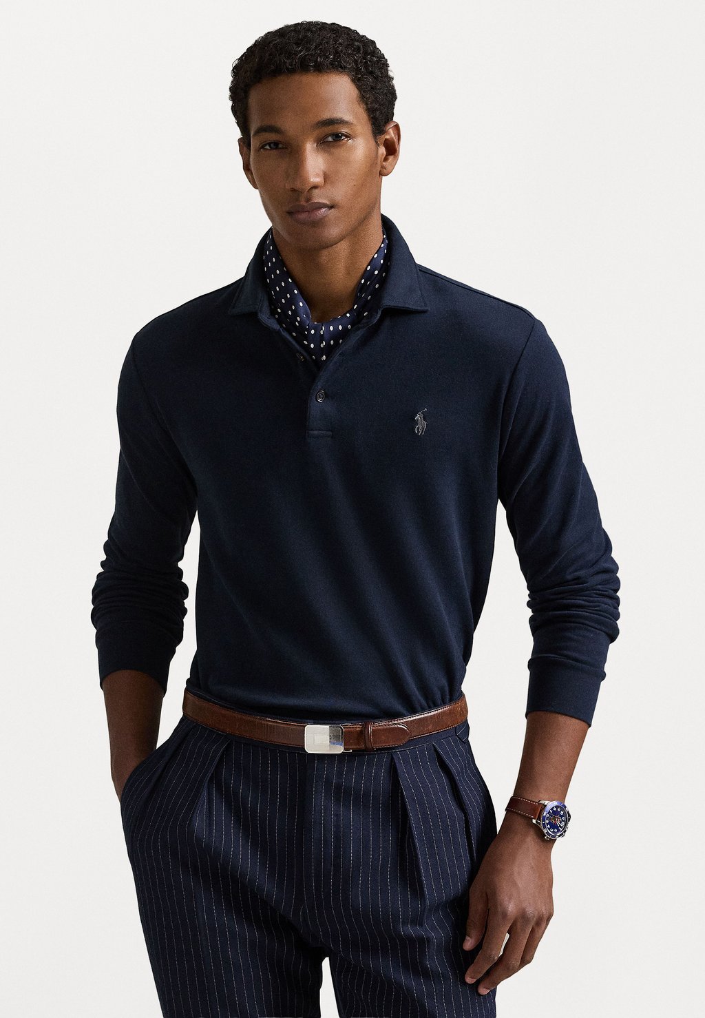 

Поло LUXURY JERSEY POLO SHIRT Polo Ralph Lauren, темно-синий