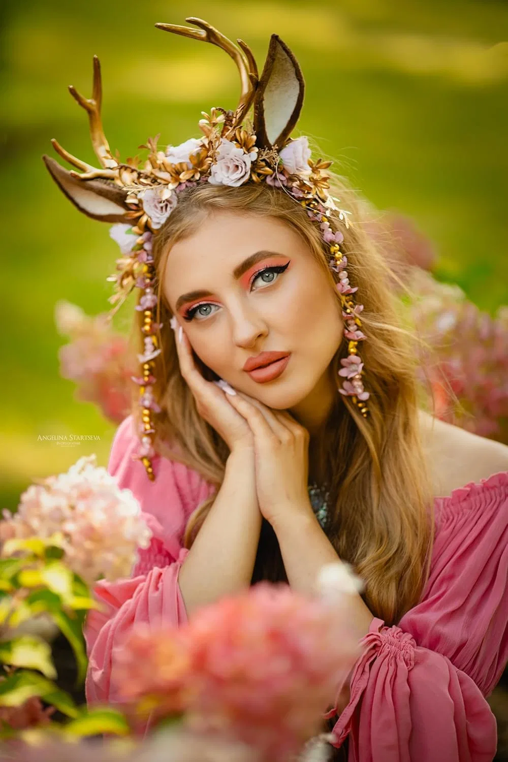Ободок с оленьими рогами «Gold Woodland Antlers» от MOSTORY Mostory — фото 2