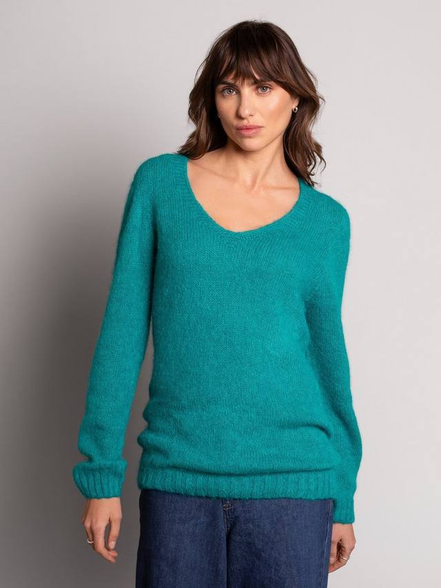 

Джемпер из полушерстяной ткани альпака с уклоном Celtic & Co., цвет Sea Green