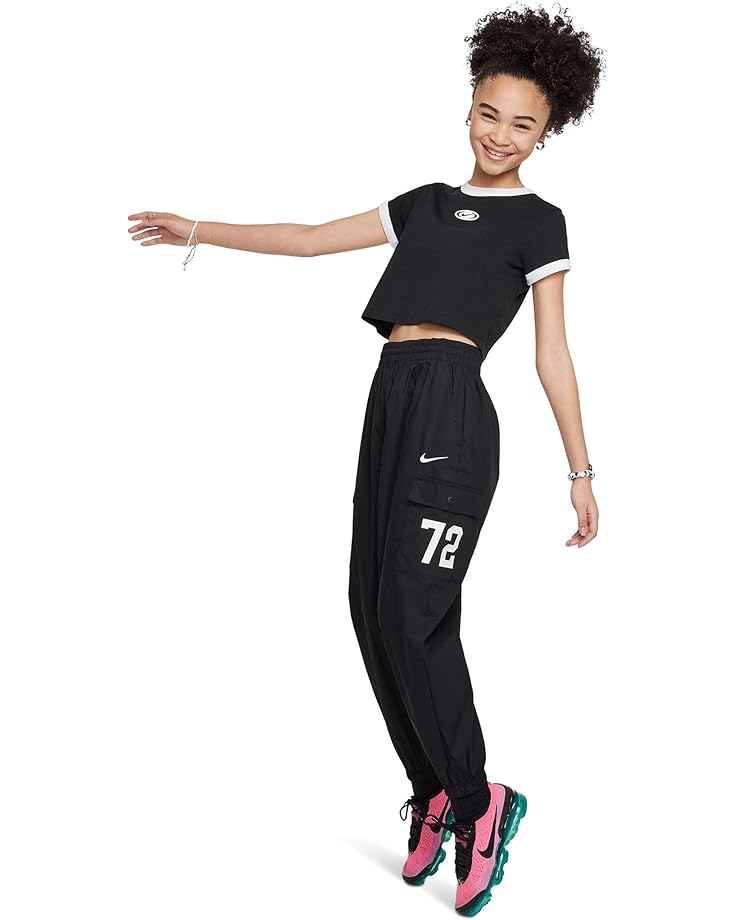 Футболка Nike Kids Sportswear Cropped T-shirt, черный — фото 4
