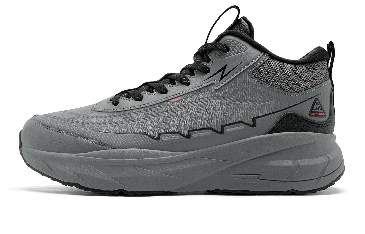 

Высокие кроссовки для активного отдыха мужские Угольно-серый/Черный QIAODAN