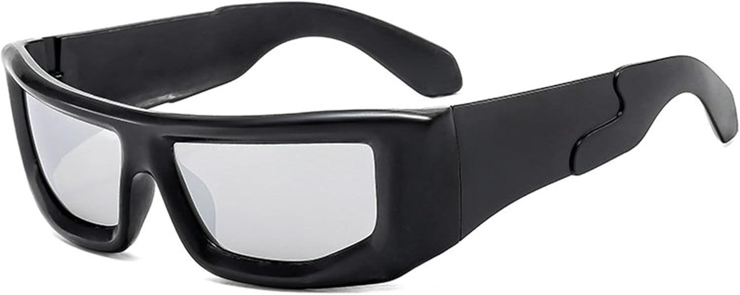 

Солнцезащитные очки Willochra обтекаемой формы для женщин и мужчин, модные очки в стиле Y2k, большие футуристические овальные очки, стильные солнцезащитные очки, Black Silver