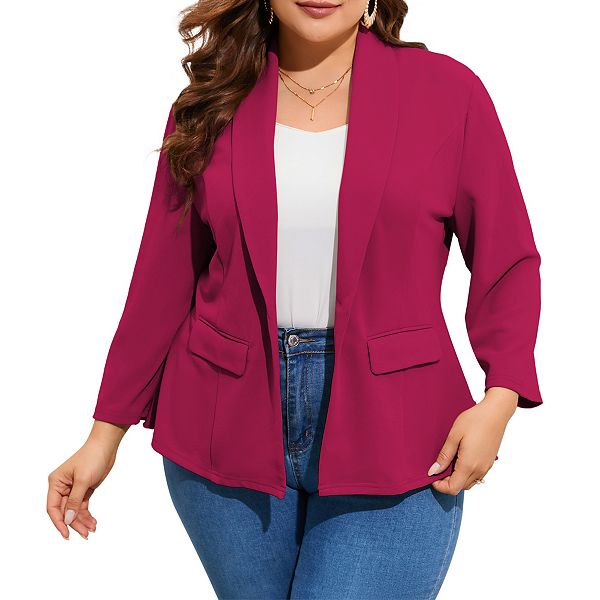 

Женский блейзер plus size с рукавом 3/4 и одной пуговицей Clearflower, Rosa