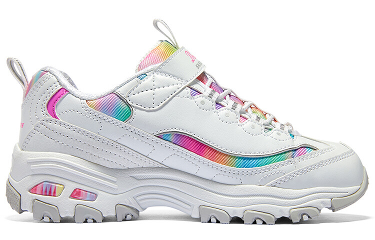 Кроссовки Skechers Girls Kids Lifestyle Shoes GS Low-top White/Multicolor, белый/мультиколор — фото 2