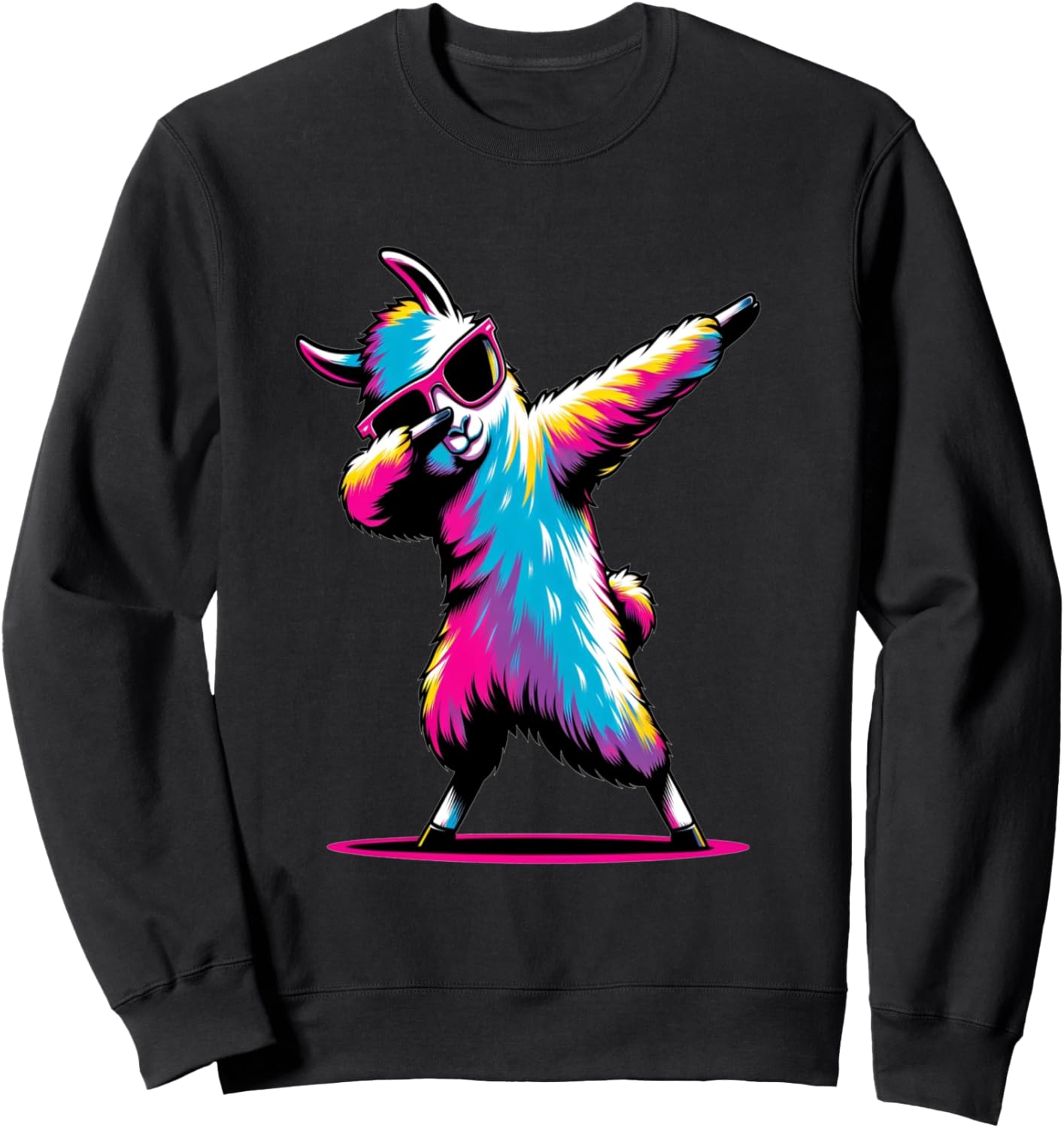 

Толстовка с изображением танцующей ламы, солнцезащитными очками и рисунком танцующей ламы Dustwear Design - Dab And Dab, черный