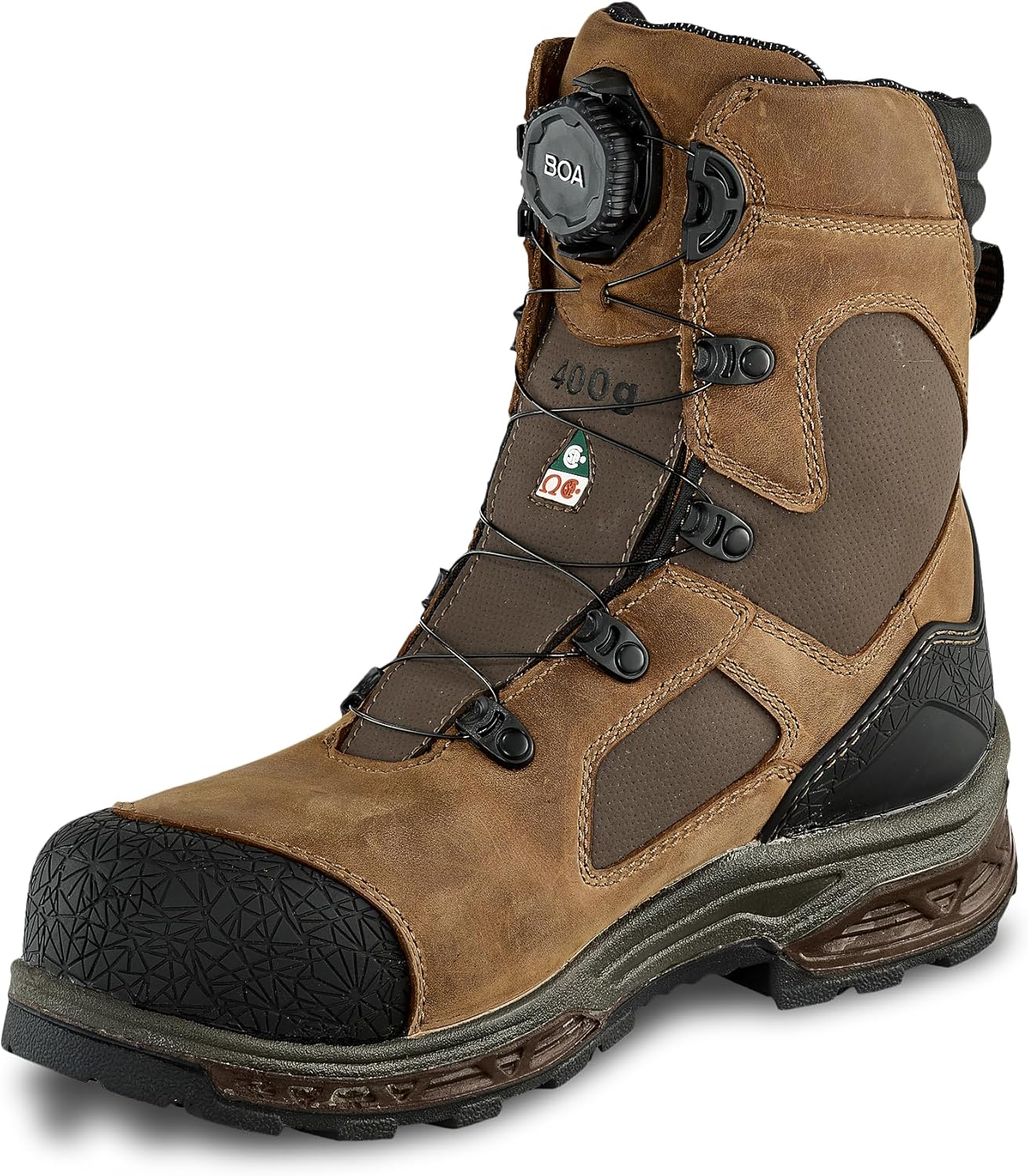 

Рабочие ботинки Irish Setter, Kasota, мужские, высота голенища 20 см, система BOA, водонепроницаемые, утепленные 400 г, неметаллический защитный носок, рабочие ботинки, коричневый