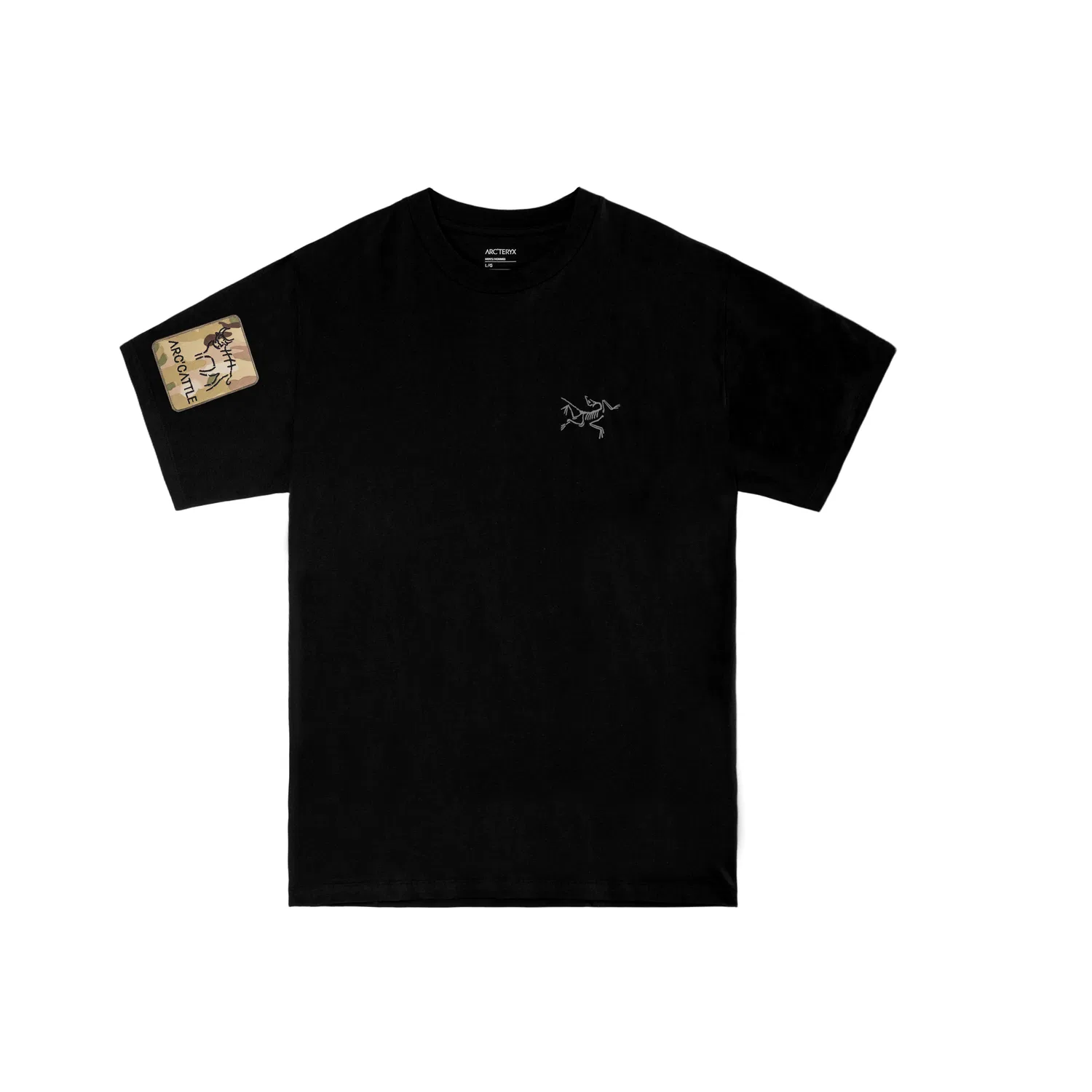 Футболка хлопковая KRAGG SL с логотипом Arcteryx черная