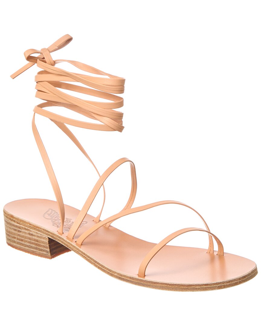 Древнегреческие сандалии Hara на каблуке из кожи Ancient Greek Sandals, Natural