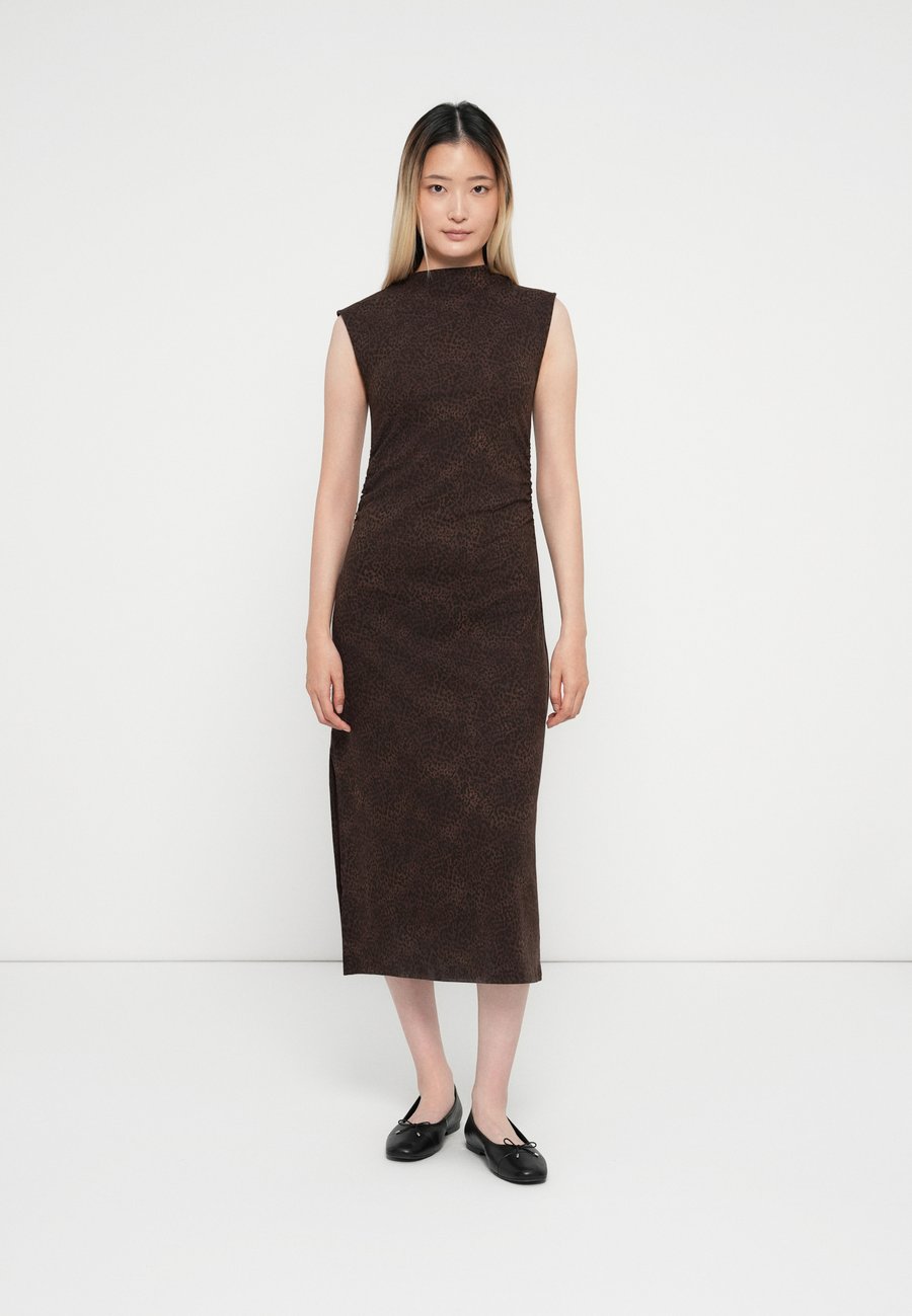 

Платье GAP V RUCHED HIGH NECK MAXI, Brown