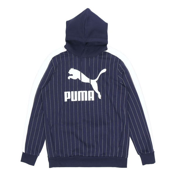 

Толстовка PUMA Pinstripe Hooded Pullover Fleece Men Blue, синий