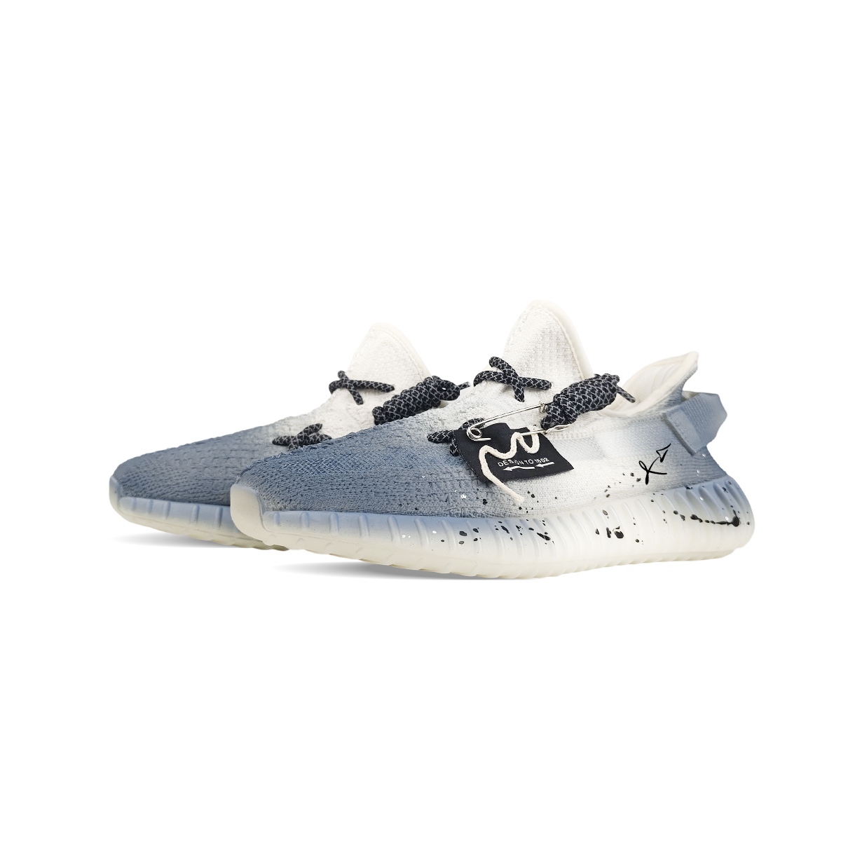Adidas Originals Изи Буст 350 V2 устойчивые к истиранию низкие кеды унисекс бело-голубые, цвет White — фото 4