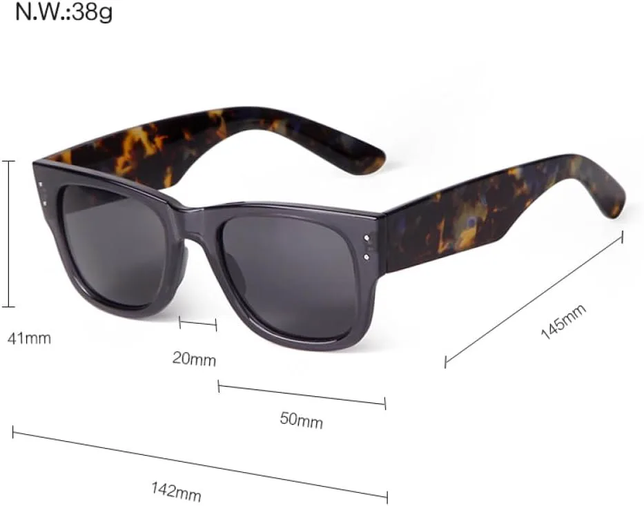 

Солнцезащитные очки LVTFCO Retro Classic Rivet Green для мужчин, винтажные солнцезащитные очки в широкой оправе черепахового цвета для женщин, C5 Drak Grey