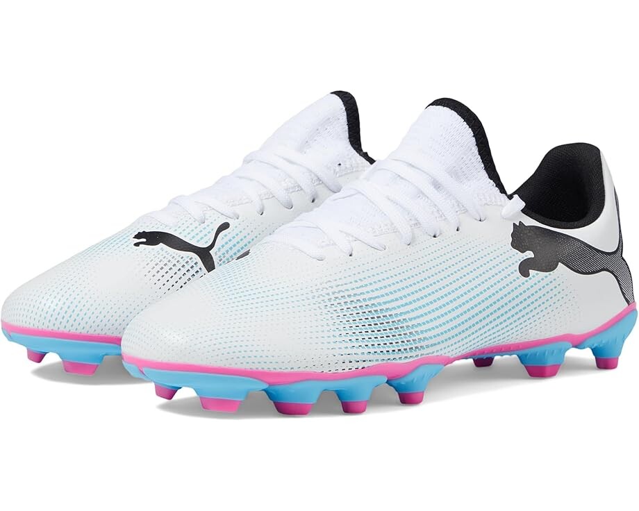 

Кроссовки PUMA Kids Future 7 Play Firm Ground/Artificial Ground, цвет PUMA White/PUMA Black/Poison Pink