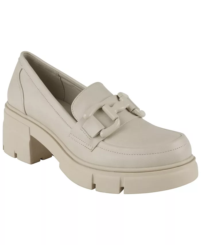 Женские лоферы Caesar на массивной подошве-платформе GC Shoes, белый