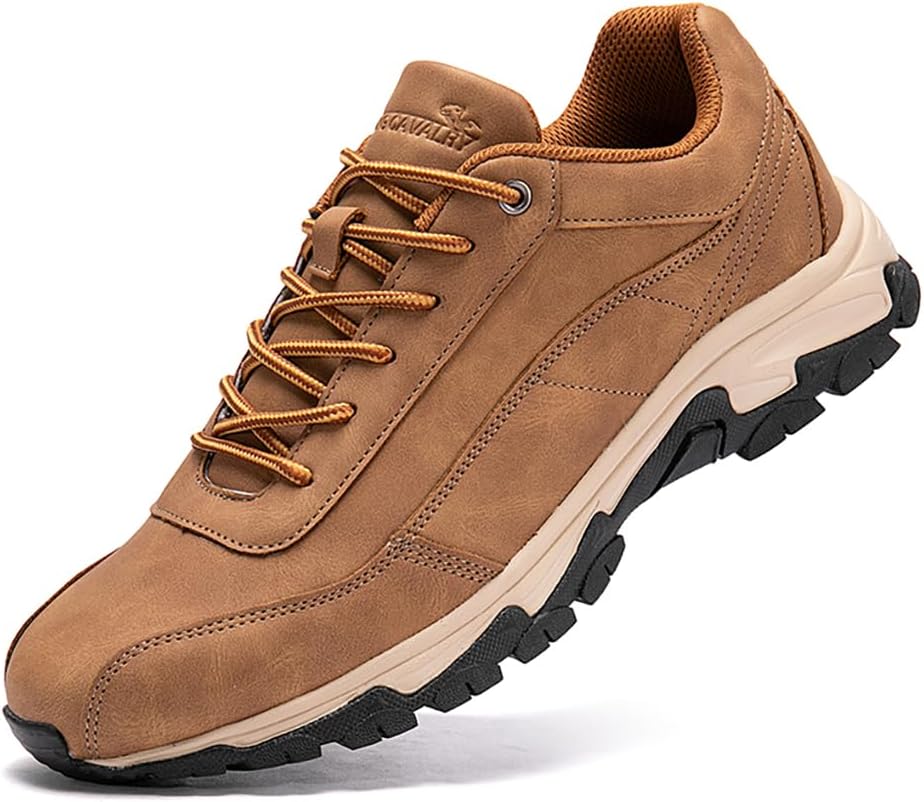 

Мужские водонепроницаемые походные ботинки DESESE, противоскользящие, дышащие, легкие кроссовки для походов на открытом воздухе, прогулок и повседневной носки, кожаные кроссовки для бега, желтый