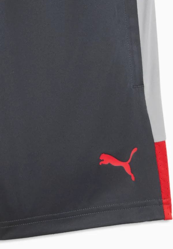 Индивидуальные тренировочные шорты для юниоров. Puma, Gray Echo-Dusky Gray-Puma Red — фото 3