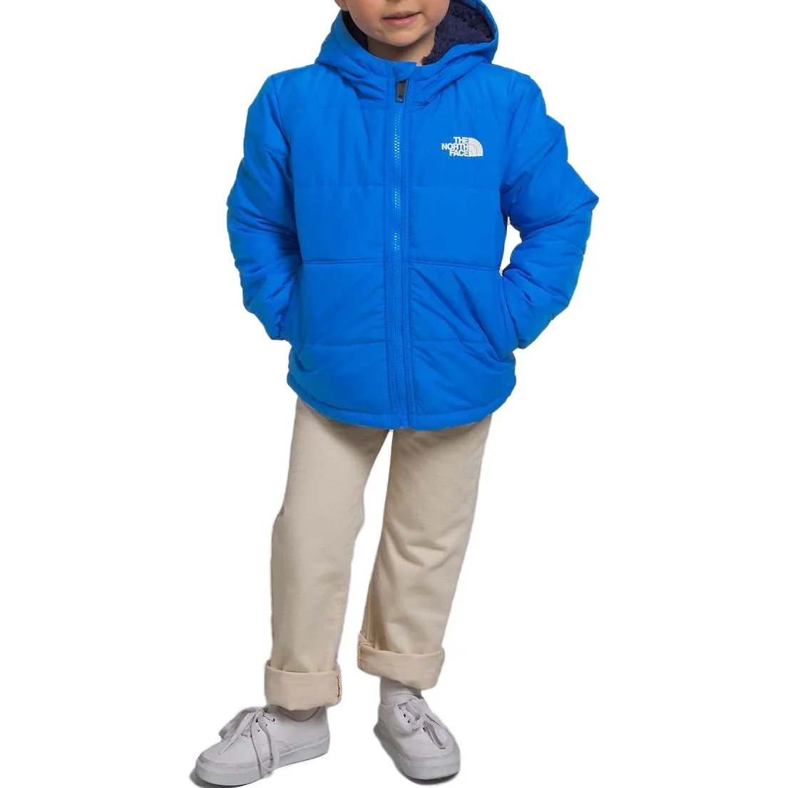 Детская куртка с капюшоном утепленная THE NORTH FACE, Optical Blue — фото 4