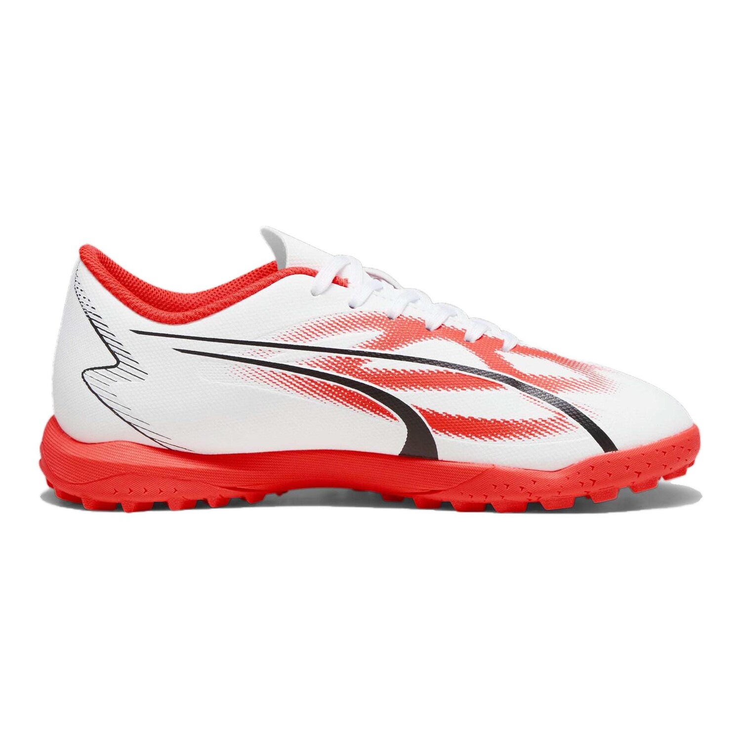 Футбольные бутсы Ultra Play Kids для детей Puma, белый/красный/черный — фото 2