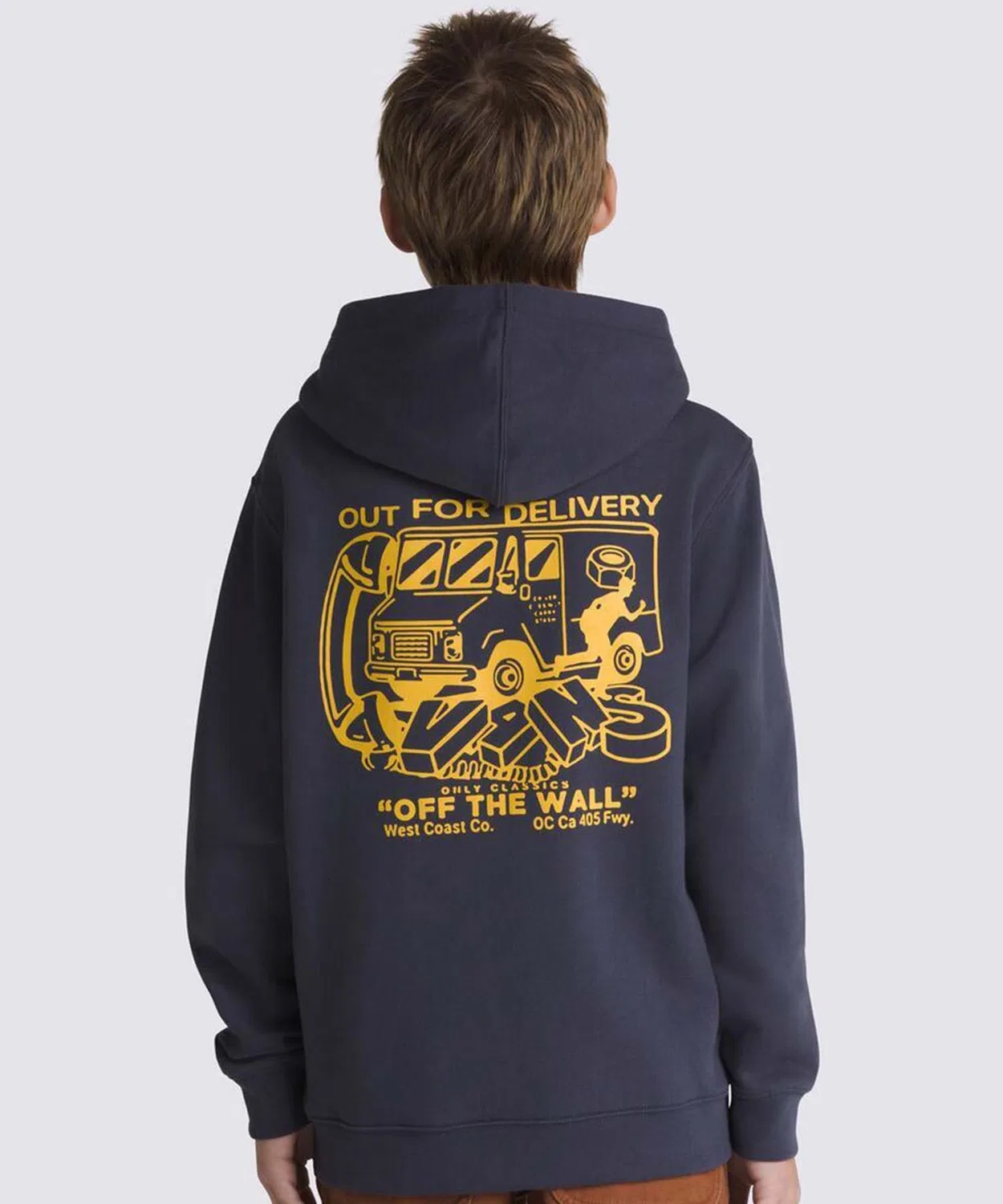 Детская флисовая кофта Vans Next Stop Loose Pullover, тёмно-синяя — фото 2