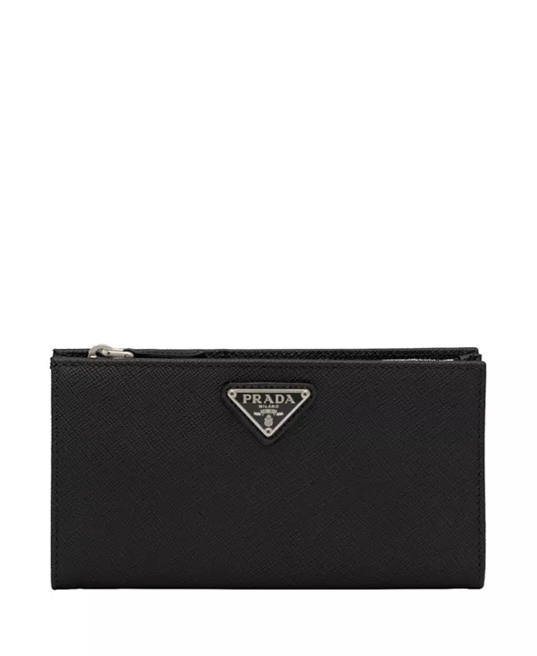 

Большой кошелек из сафьяновой кожи Prada, черный
