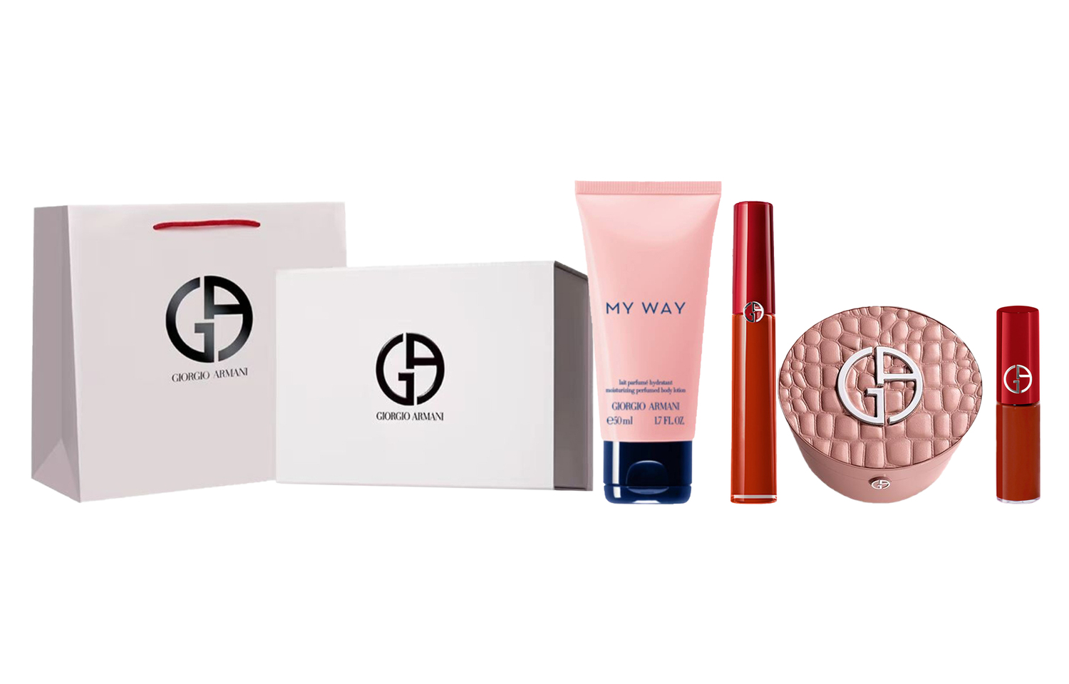 

GIORGIO ARMANI Bare Brown Crocodile Limited Air Cushion Box набор косметики легко наносится 50мл+6,5мл+15г+1,5мл