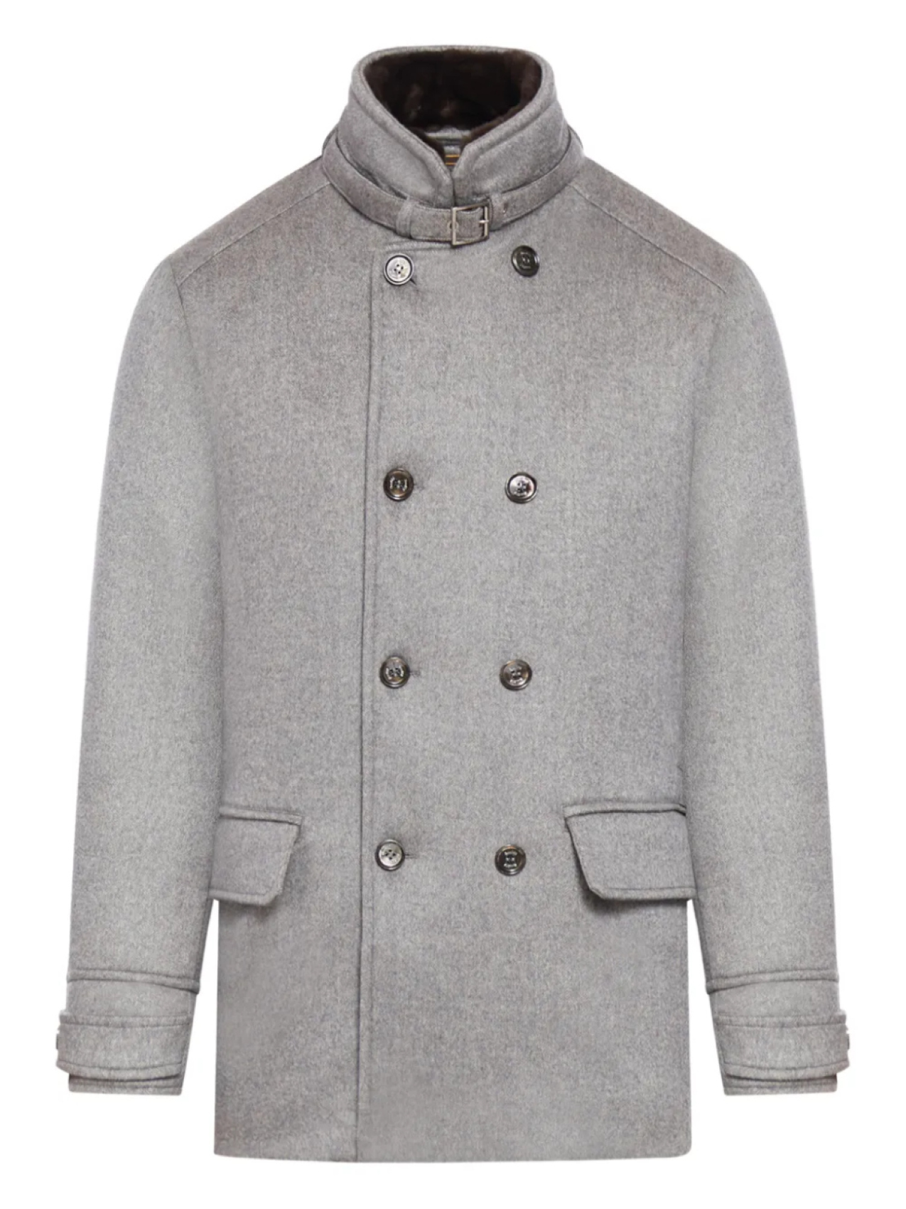 

Двубортное шерстяное пальто Moorer, серый