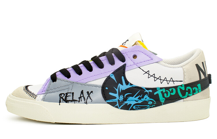 

Кроссовки Nike Blazer Skateboarding Shoes Men Low-top Purple/Blue, голубой, Синий, Кроссовки Nike Blazer Skateboarding Shoes Men Low-top Purple/Blue, голубой