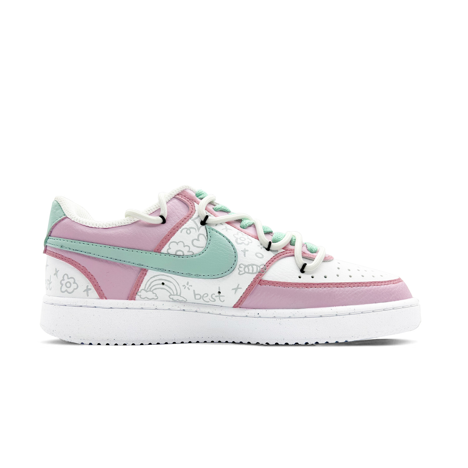 

Кроссовки Nike Court Vision 1 Skateboarding Shoes Women's Low-top Pink/white, розовый