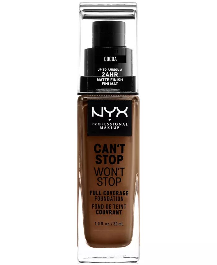 

Can’t Stop Won’t Stop Full Coverage Foundation, 1 унция Nyx Professional Makeup, цвет 21 Cocoa (deep deep/neutral undertone)