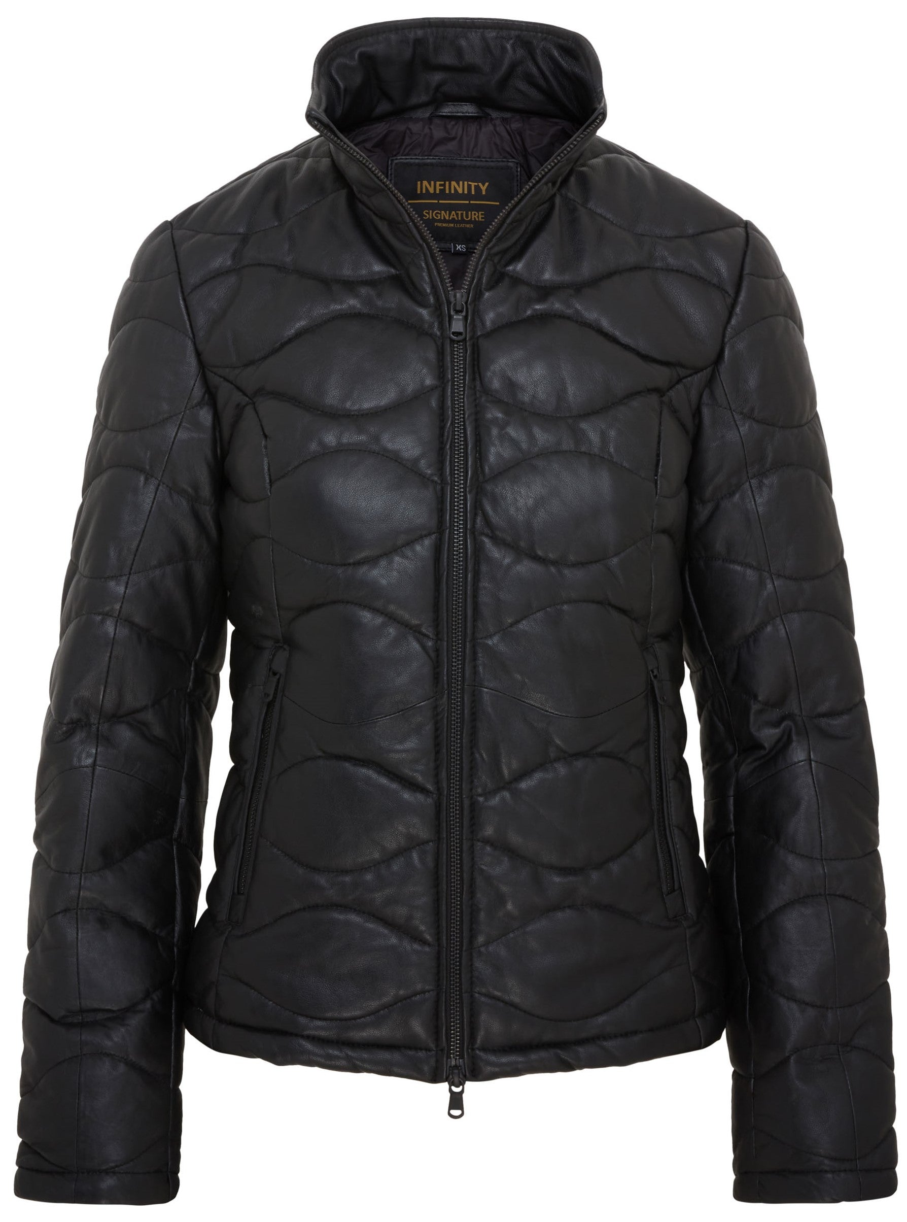 

Женская стеганая кожаная куртка-бомбер Infinity Leather, черный