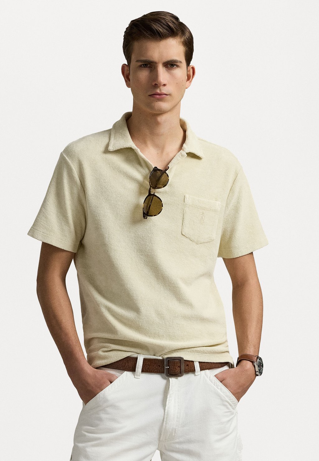 

Рубашка поло MINERAL DYED TERRY POLO SHIRT Polo Ralph Lauren, бежевый