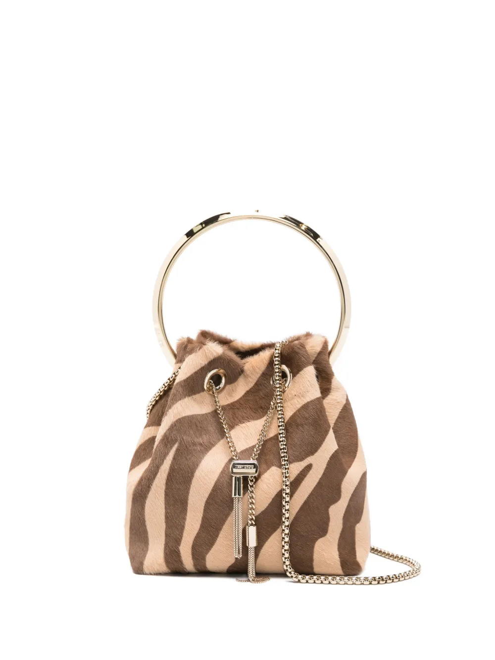 

Сумка-ведро Bon Bon с зебровым принтом Jimmy Choo, коричневый