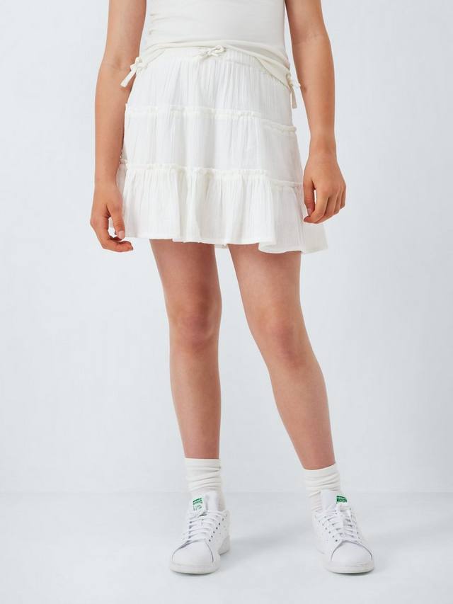 

Детская фактурная юбка в ярусах John Lewis, White Mix