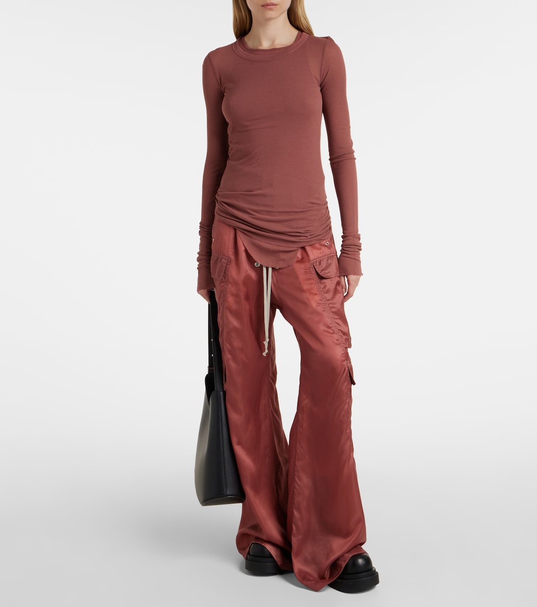 Высокие грузовые брюки Rick Owens, Rosewood — фото 2
