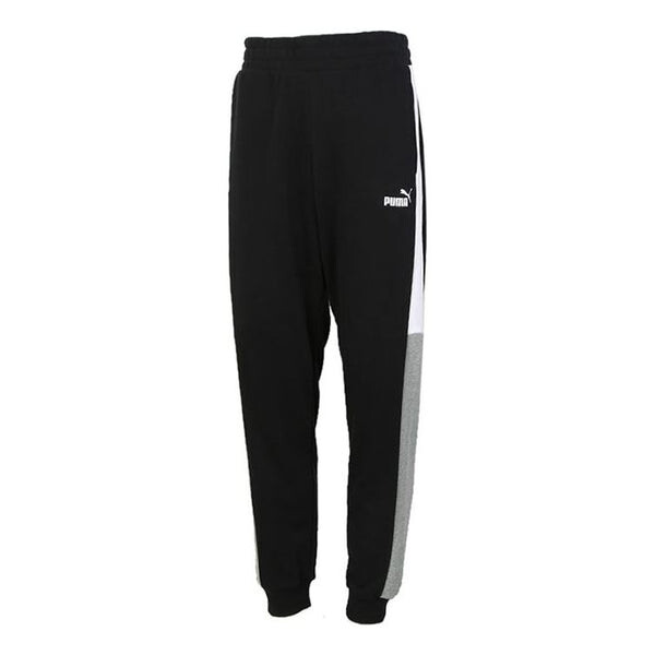 

Брюки block sweatpants 'black white grey' Puma, черный