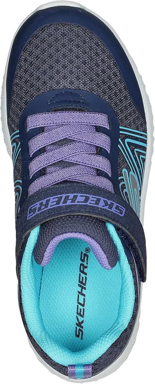 Детские кроссовки Skechers Microspec Plus-Swirl Sweet, темно-синий/мультиколор — фото 3