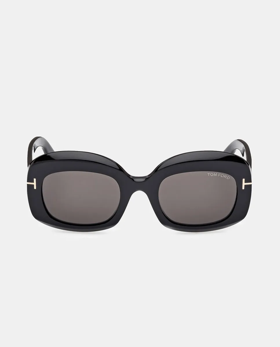 

Женские прямоугольные солнцезащитные очки из ацетата Tom Ford, коричневый