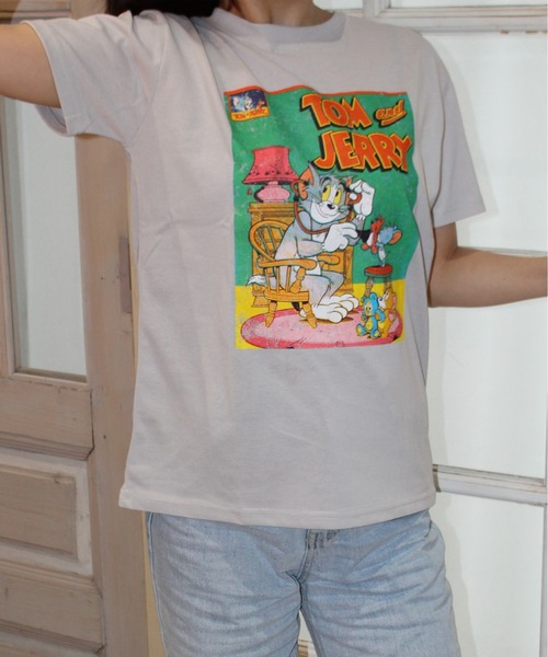 

Футболка хлопковая с коротким рукавом, принт "Том и Джерри" TOM&JERRY, серый