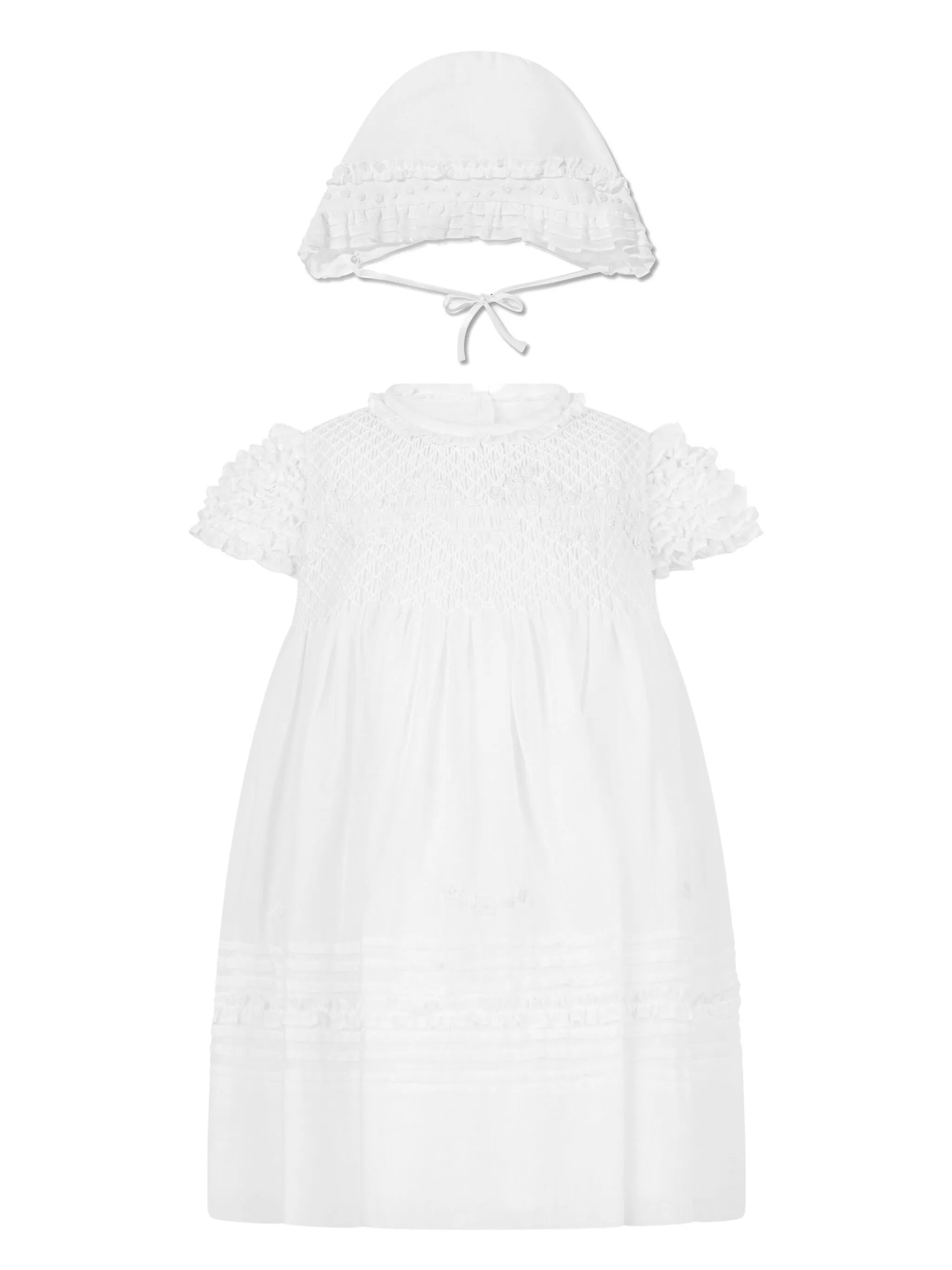 

Комплект из платья и чепчика с оборками Sarah Louise, белый