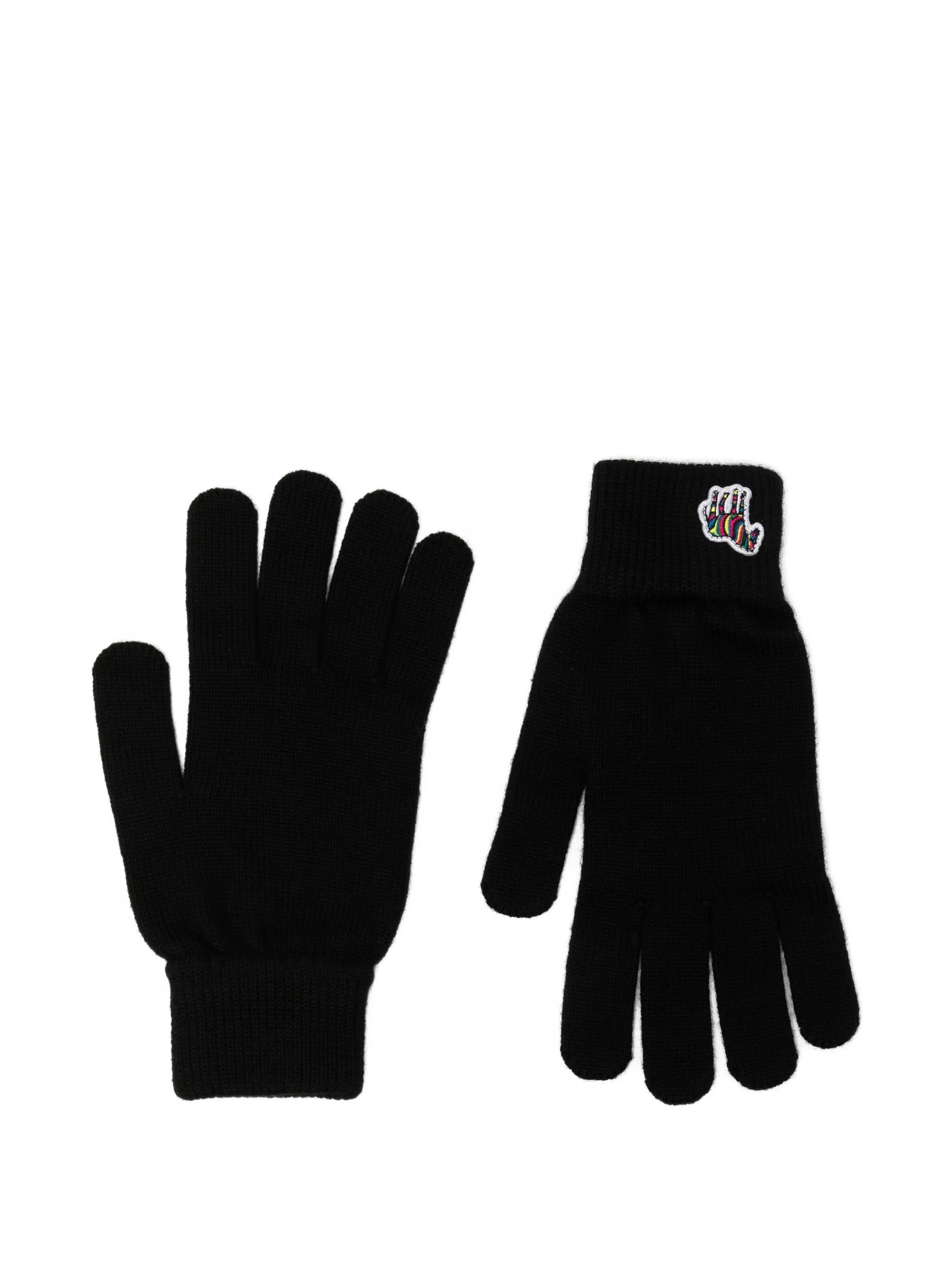 

Шерстяные перчатки с аппликацией Paul Smith, черный