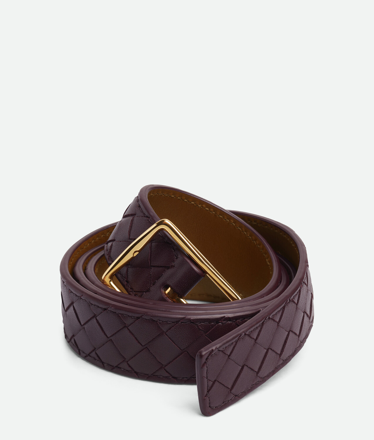 Пояс reverso BOTTEGA VENETA, ноччиола/темный бароло — фото 3