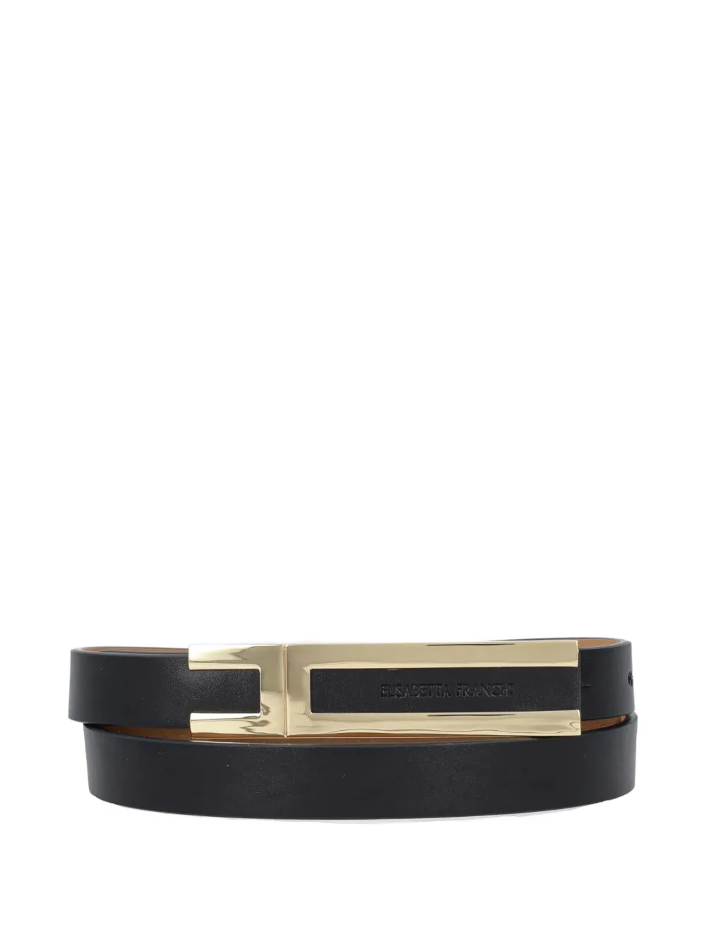 

Ремень с декоративной пряжкой-логотипом Elisabetta Franchi, черный
